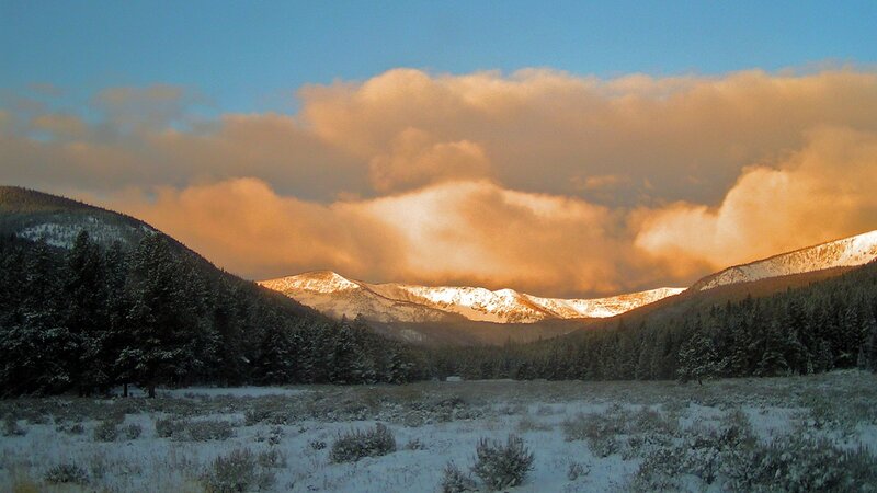 Snow-covered Mountains — Blue, Dramatic, Winter, Photograph, Forests, Clouds