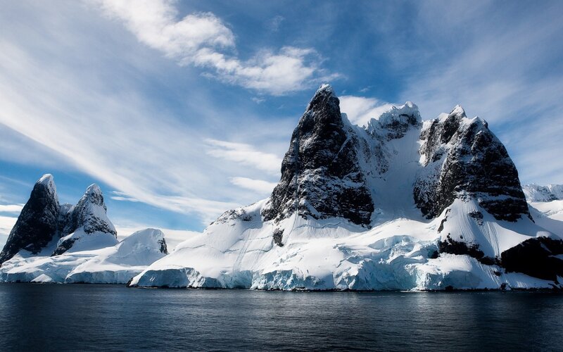 Snow-covered Mountains — Blue, Dramatic, Winter, Photograph, Ice