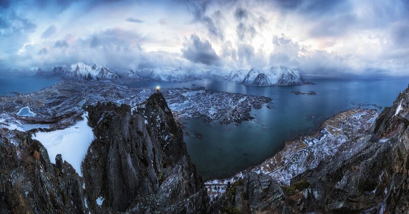 Snow-covered Mountains — Blue, Dramatic, Winter, Photograph, Sea, Clouds