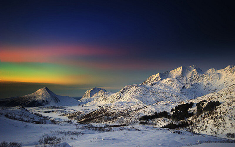 Snow-covered Mountains — Blue, Dramatic, Winter, Photograph, Sky, Snow