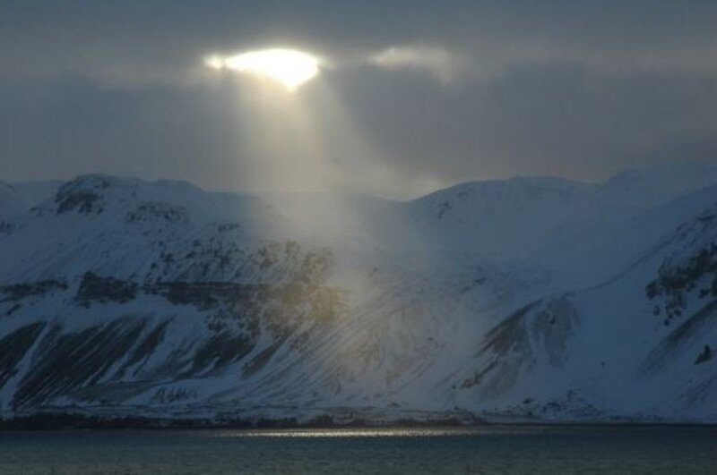 Snow-covered Mountains — Blue, Dramatic, Winter, Photograph, Sunlight