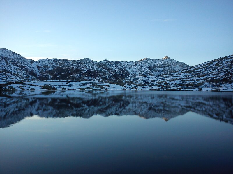 Snow-covered Mountains — Blue, Gray