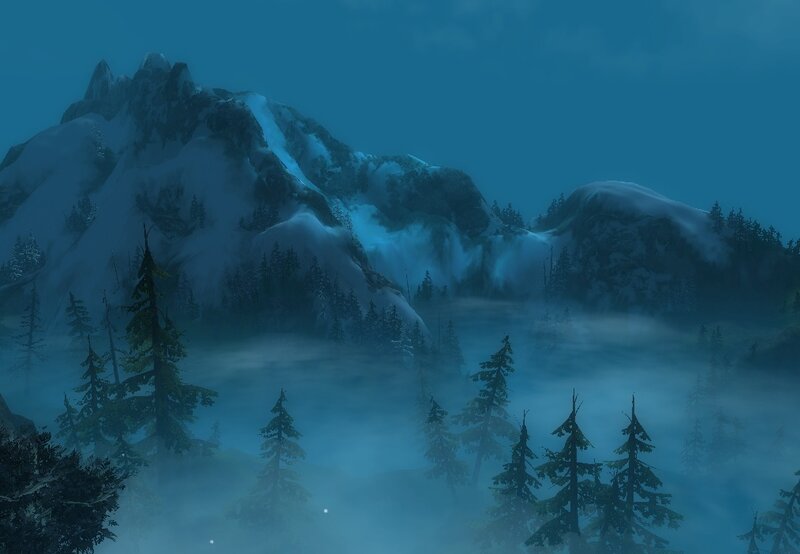 Snow-covered Mountains — Blue, Misty, Serene