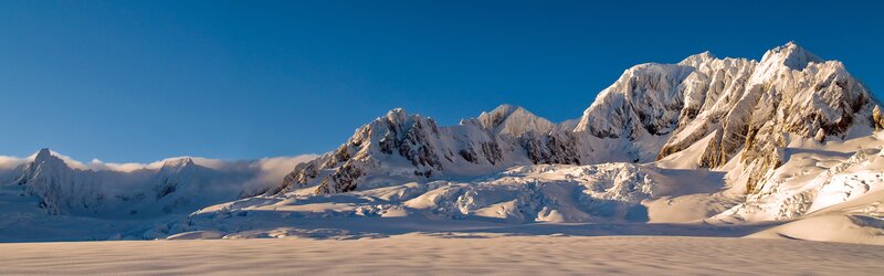 Snow-covered Mountains — Blue, Serene, Morning, Photograph, Glaciers