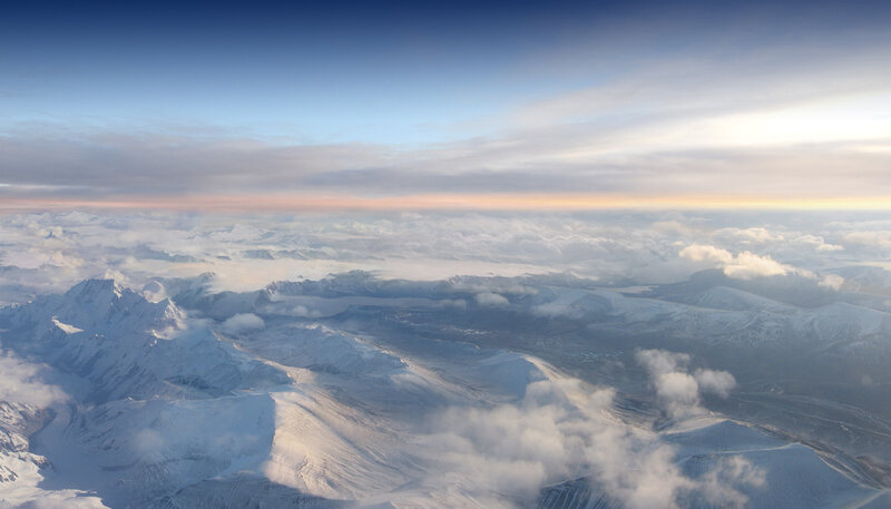 Snow-covered Mountains — Blue, Serene, Morning