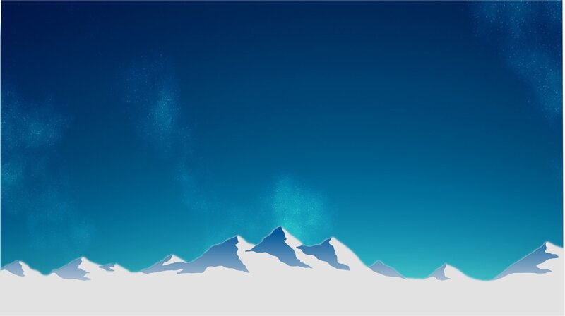 Snow-covered Mountains — Blue, Serene, Night, Digital Art, Sky