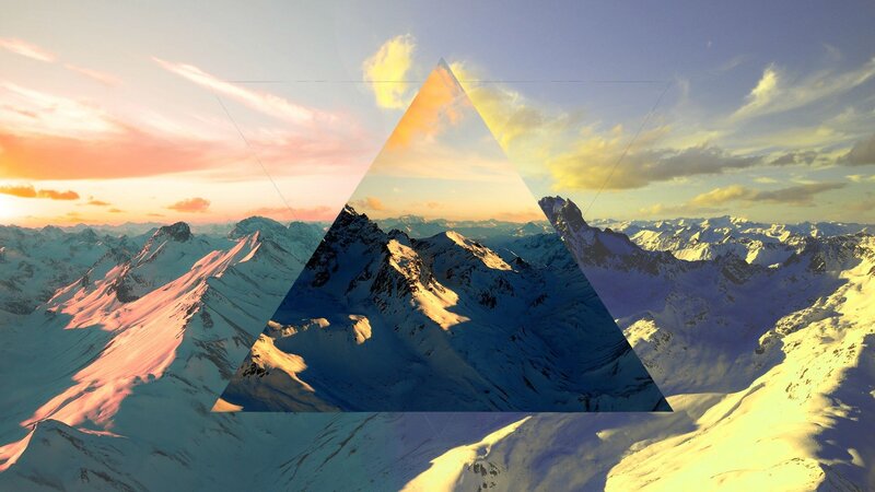 Snow-covered Mountains — Blue, Serene, Sunset, Photograph, Sky, Clouds