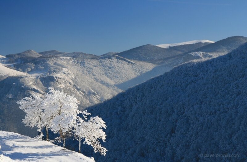 Snow-covered Mountains — Blue, Serene