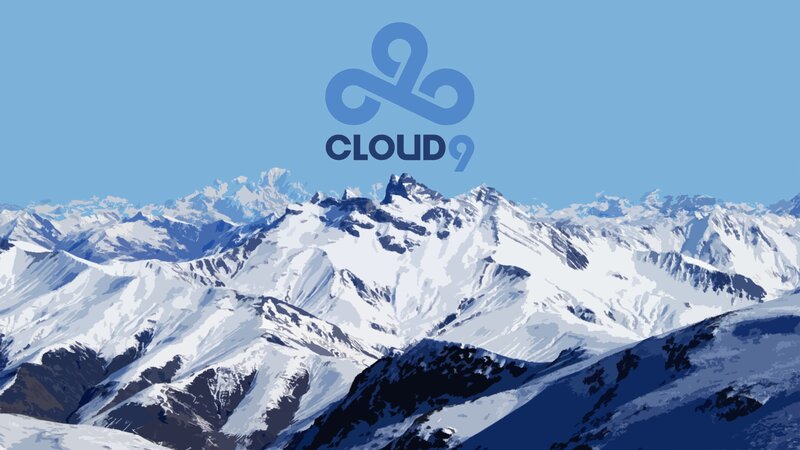 Snow-covered Mountains — Blue, Serene, Winter, Digital Art, Sky, Logo
