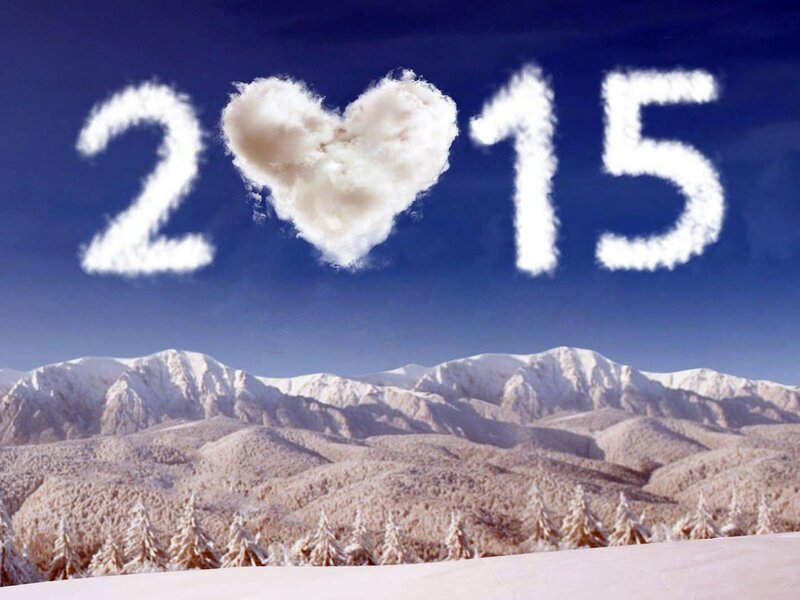 Snow-covered Mountains — Blue, Serene, Winter, Photograph, Clouds, Heart Shape