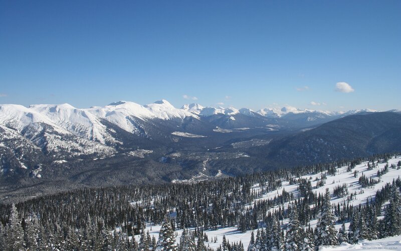Snow-covered Mountains — Blue, Serene, Winter, Photograph, Forests