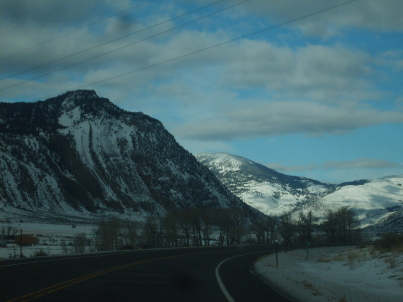 Snow-covered Mountains — Blue, Serene, Winter, Photograph, Road