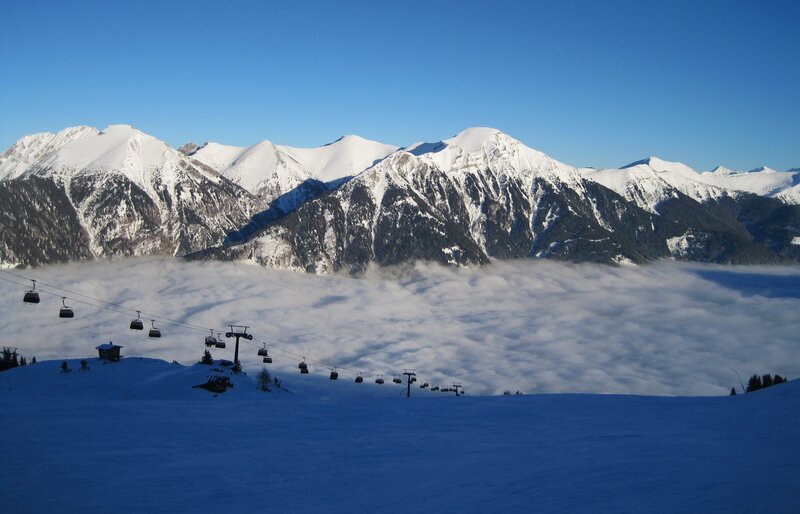Snow-covered Mountains — Blue, Serene, Winter, Photograph, Ski Lift