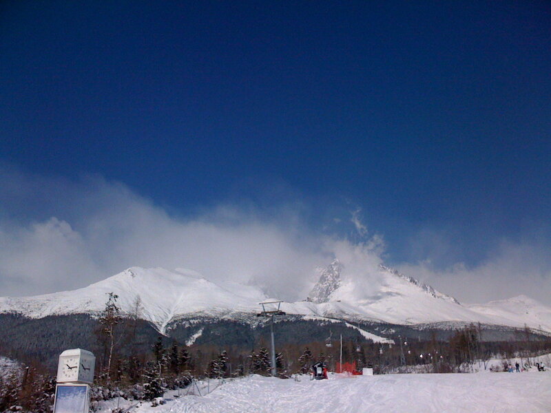 Snow-covered Mountains — Blue, Serene, Winter, Photograph, Skier