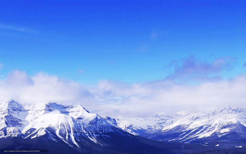 Snow-covered Mountains — Blue, Serene, Winter, Photograph, Sky