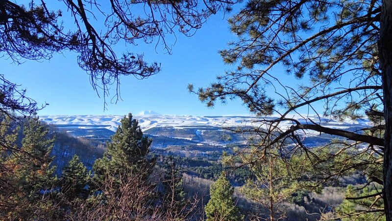 Snow-covered Mountains — Blue, Serene, Winter, Photograph, Trees, Sky, Valley, Mountain