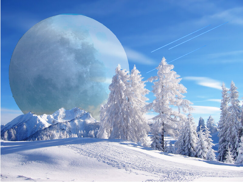 Snow-covered Mountains — Blue, Serene, Winter