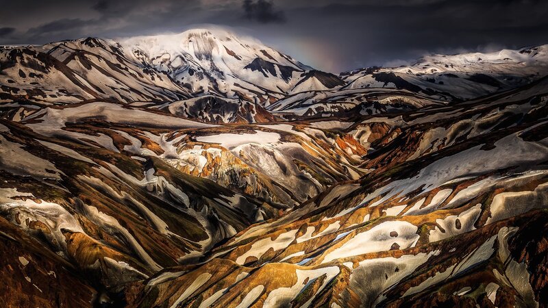 Snow-covered Mountains — Brown, Dramatic, Spring