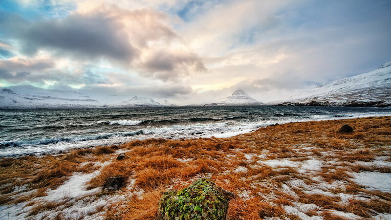 Snow-covered Mountains — Brown, Dramatic, Winter
