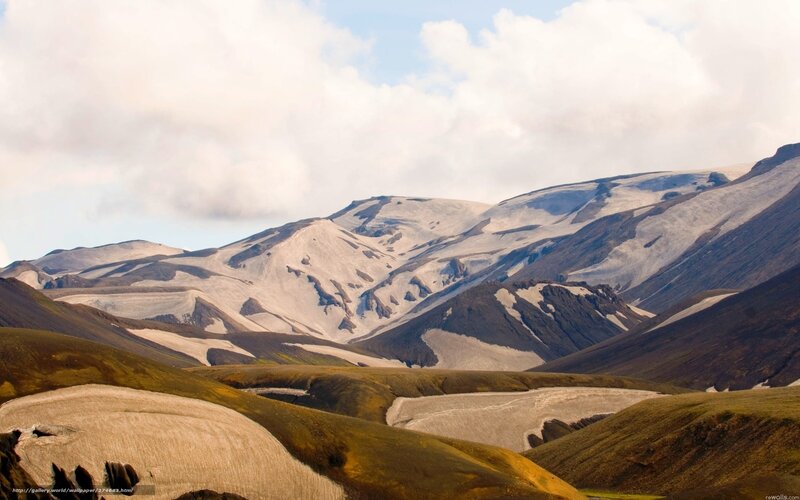Snow-covered Mountains — Brown, Serene