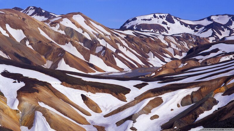 Snow-covered Mountains — Brown