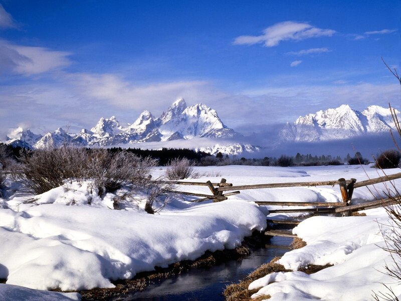 Snow-covered Mountains — Fence