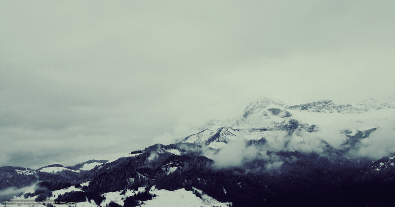 Snow-covered Mountains — Gray, Dreary