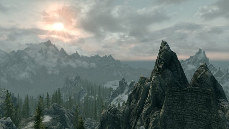 Snow-covered Mountains — Gray, Serene