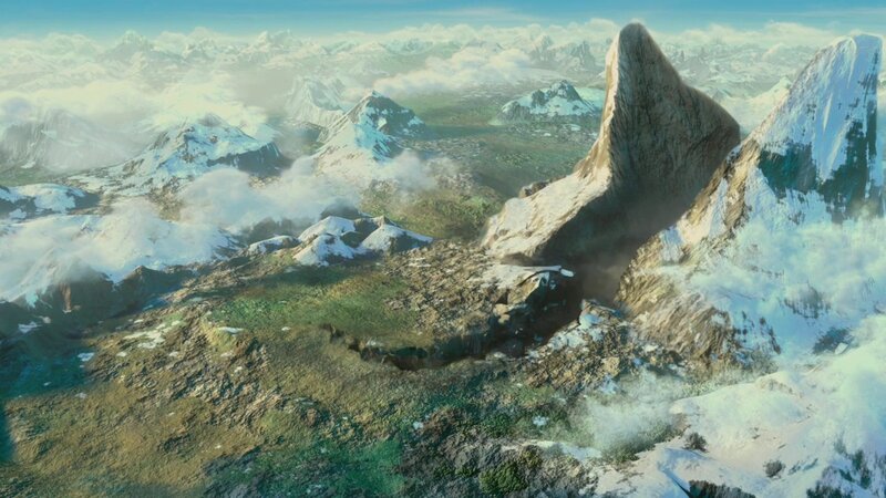 Snow-covered Mountains — Green, Dramatic, Morning, Digital Art