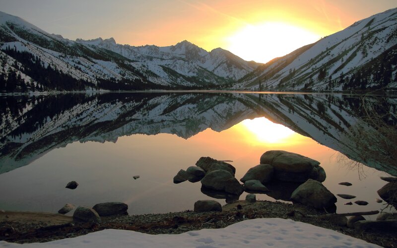 Snow-covered Mountains — Orange