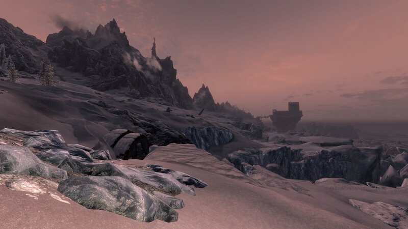Snow-covered Mountains — Pink, Dramatic, Sunset