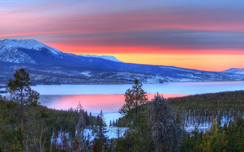 Snow-covered Mountains — Pink