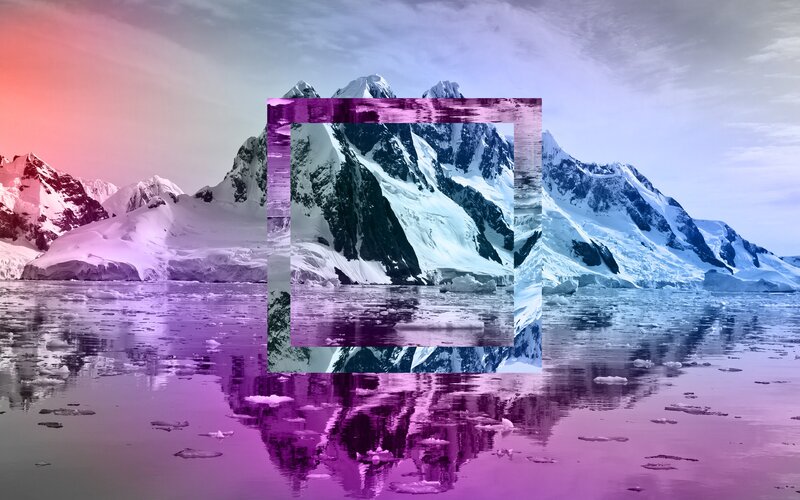 Snow-covered Mountains — Purple, Dramatic, Digital Art