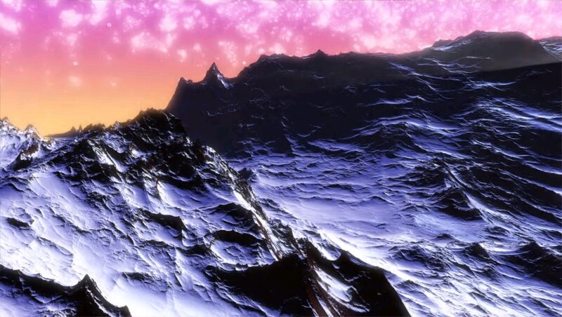 Snow-covered Mountains — Purple, Dramatic, Sunset, Digital Art, Sky, Stars