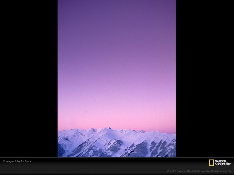 Snow-covered Mountains — Purple, Serene, Sunset, Photograph, Sky, Pink