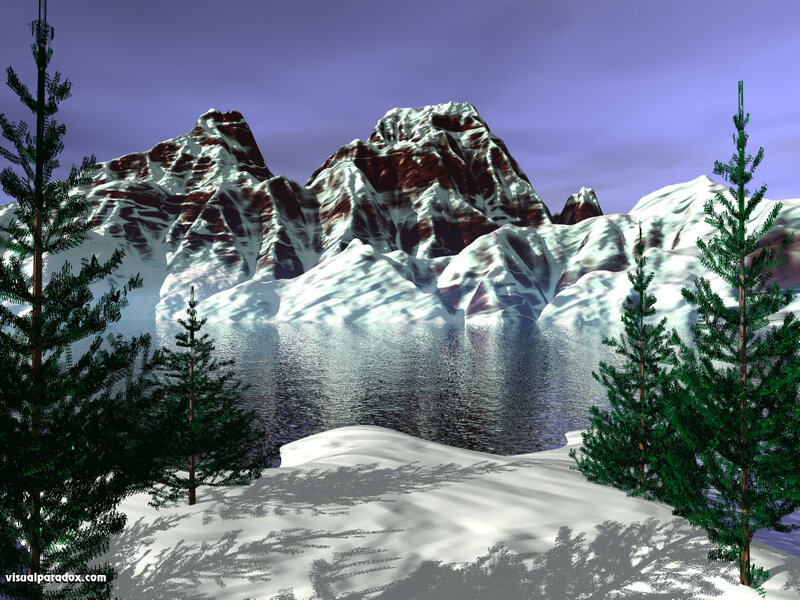 Snow-covered Mountains — Purple, Serene