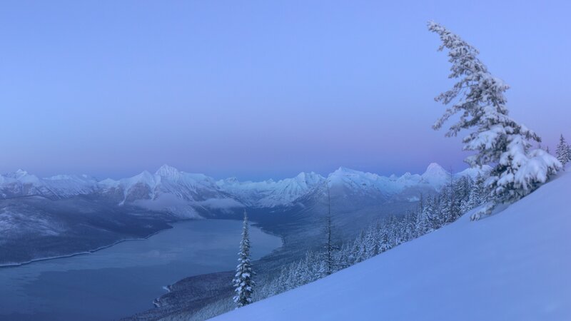 Snow-covered Mountains — Serene, Lake