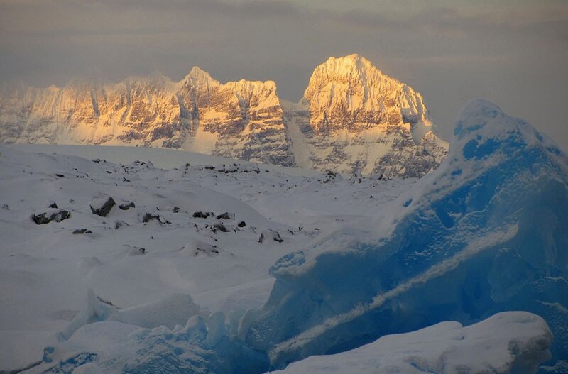 Snow-covered Mountains — White, Dramatic, Sunset, Photograph, Ice