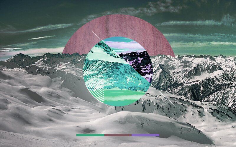 Snow-covered Mountains — White, Dramatic, Winter, Digital Art, Sky