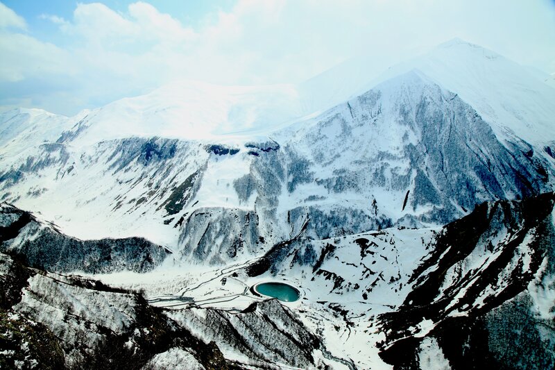 Snow-covered Mountains — White, Dramatic, Winter, Photograph, Lake, Valley
