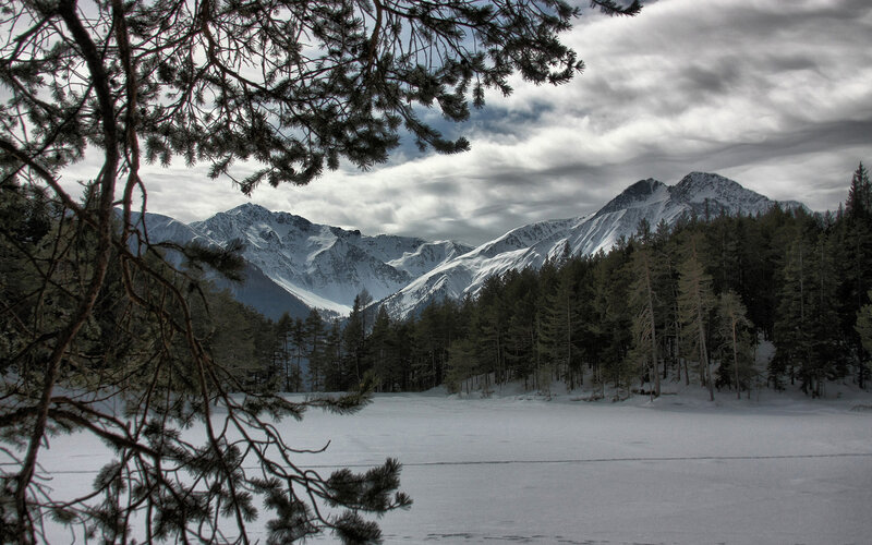 Snow-covered Mountains — White, Dramatic, Winter, Photograph