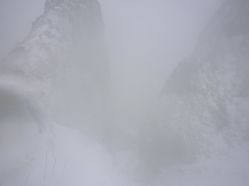 Snow-covered Mountains — White, Misty
