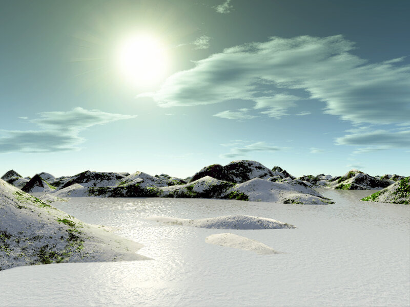 Snow-covered Mountains — White, Serene, Afternoon, 3d Render