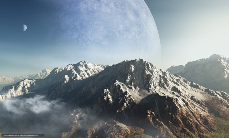 Snow-covered Mountains — White, Serene, Morning, 3d Render