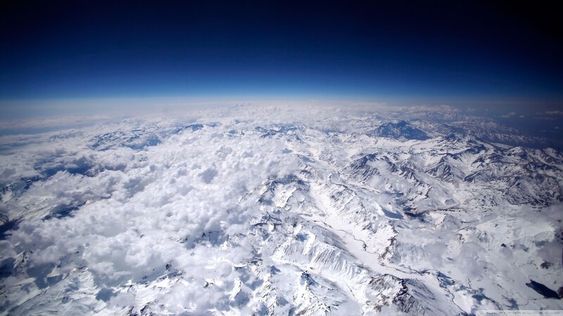 Snow-covered Mountains — White, Serene, Photograph, Clouds, Sky