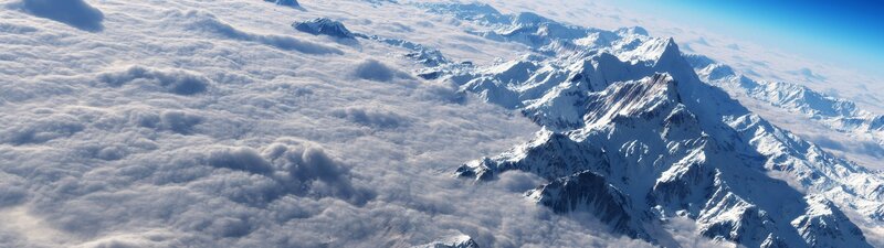Snow-covered Mountains — White, Serene, Photograph, Clouds