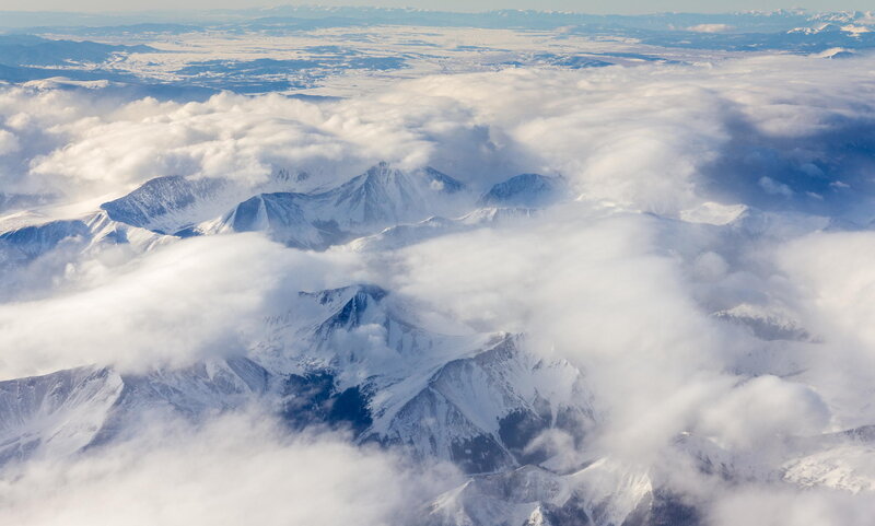 Snow-covered Mountains — White, Serene, Winter, Photograph, Clouds, Mountain Range