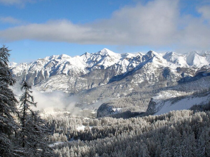 Snow-covered Mountains — White, Serene, Winter, Photograph, Forests, Clouds
