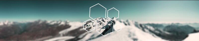 Snow-covered Mountains — White, Serene, Winter, Photograph, Hexagons