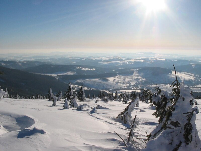Snow-covered Mountains — White, Serene, Winter, Photograph, Trees, Sun